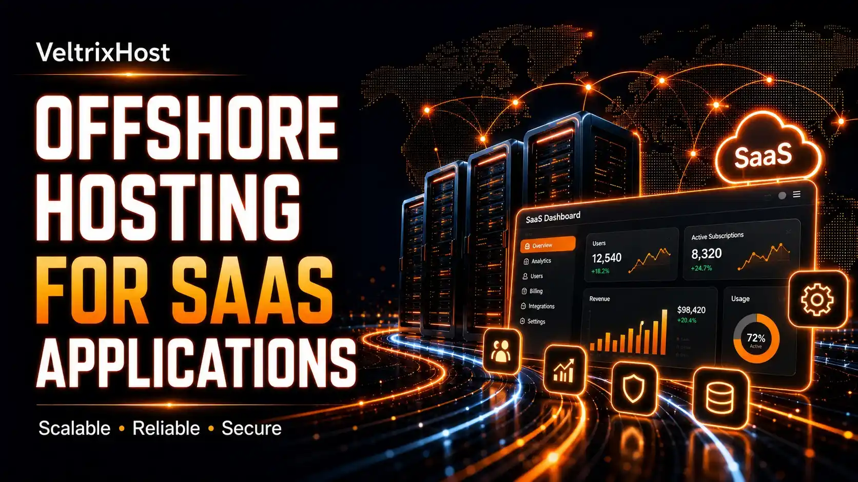 Offshore hosting for SaaS applications dashboard and servers