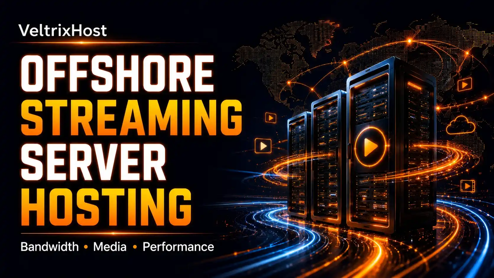 Offshore streaming server hosting for media delivery
