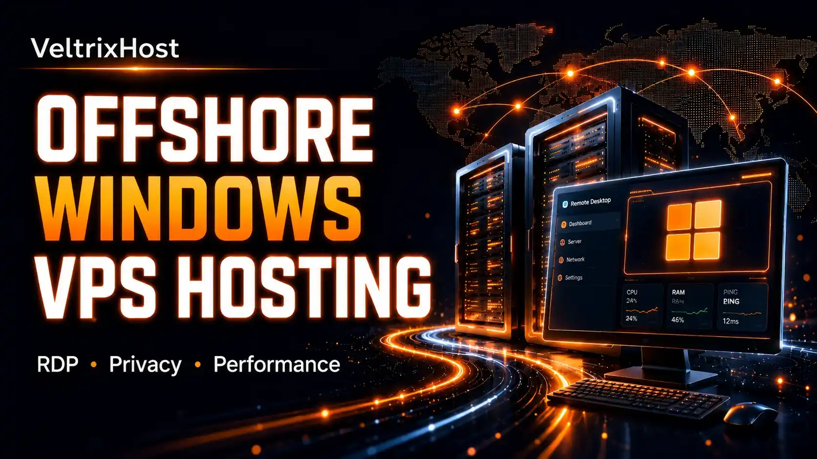Offshore Windows VPS hosting with RDP desktop screen