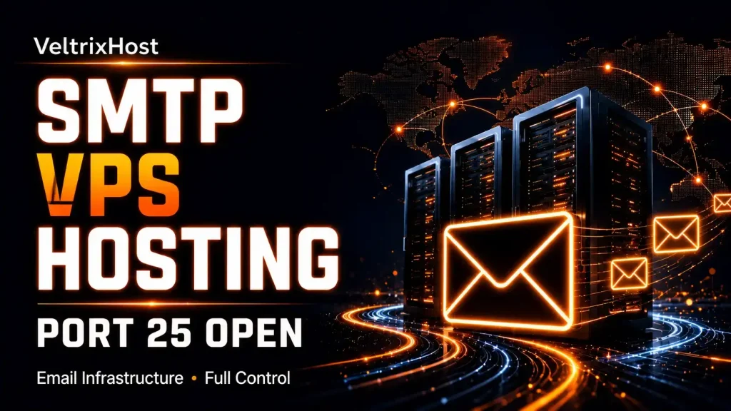 SMTP VPS hosting with Port 25 open mail server dashboard